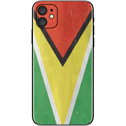 Guyana Flag Distressed iPhone 11 Skin